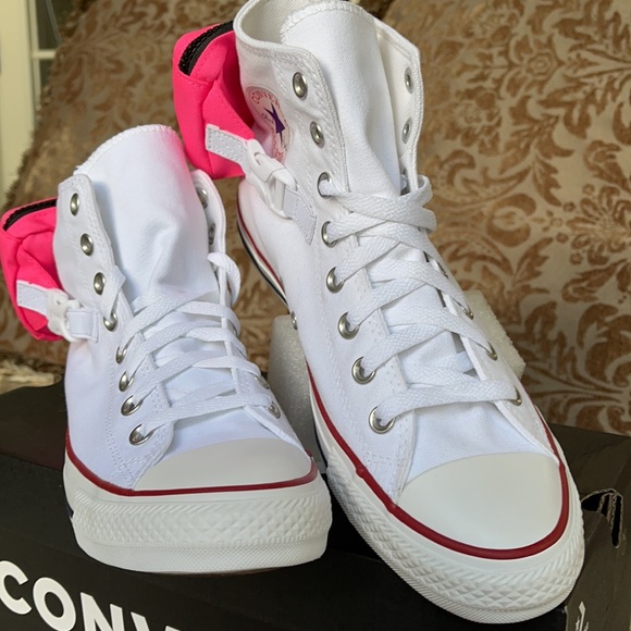 Converse CTAS Buckle Up Hi White/Neo Pink/White MN - Picture 7 of 16